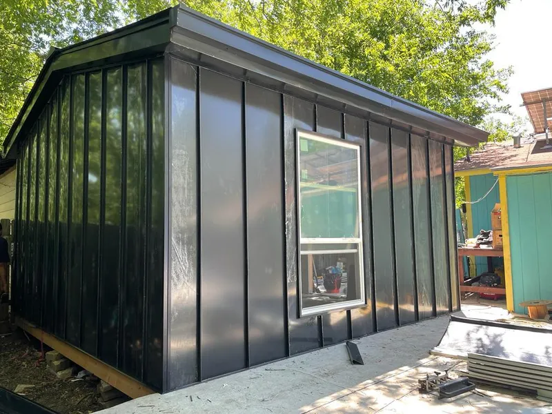 Black standing seam metal wall panels for Metal Roof Installation in Mesquite