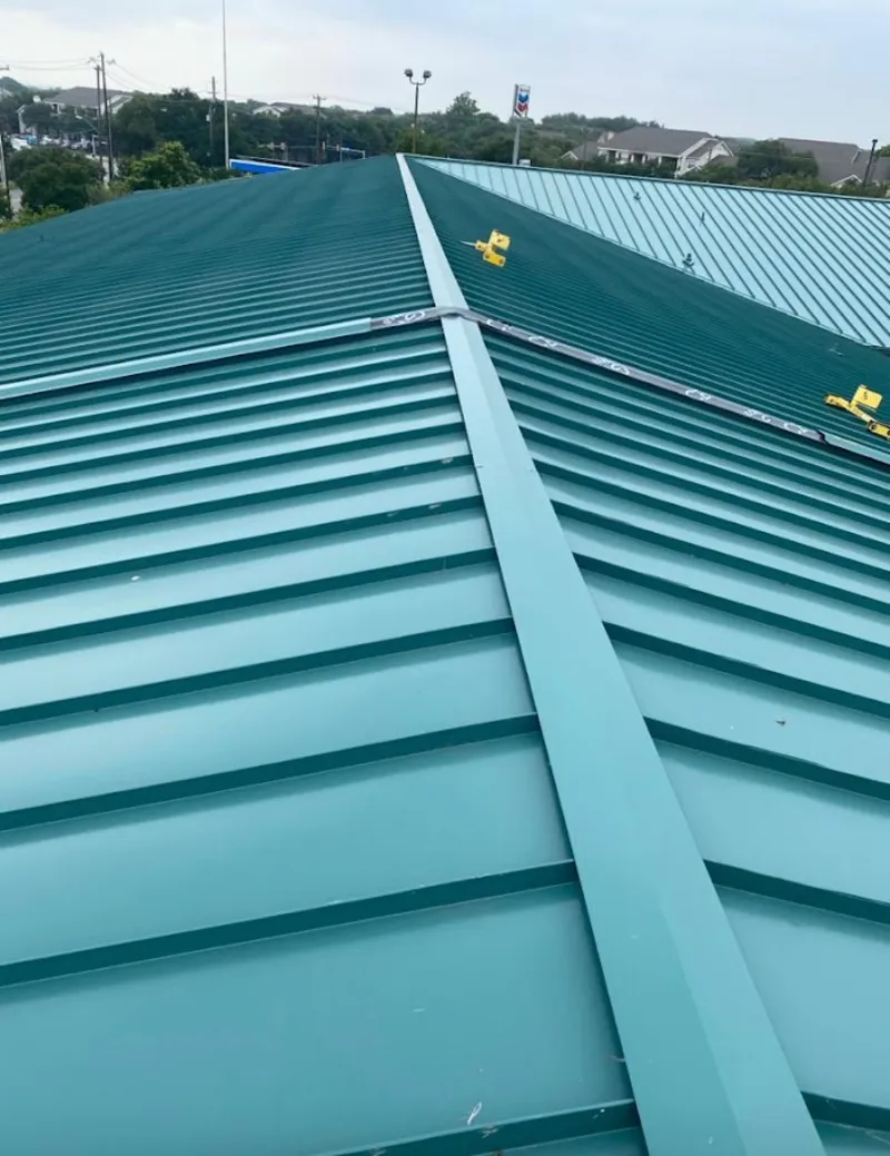 Green commercial metal roof ridge and valley for Metal Roof Repair in Mesquite